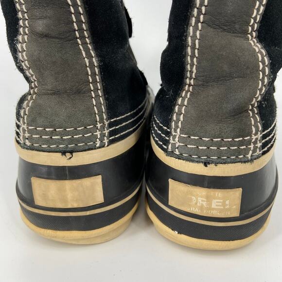 Sorel Joan of Arctic Snow Boots Leather Rubber Faux Fur Waterproof Black Size 7 - Picture 9 of 13